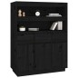 vidaXL Aparador alto de madera maciza de pino negro 89x40x116,5 cm vidaXL Aparador alto de madera maciza de pino negro 89x40x116,5 cm