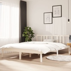 vidaXL Estructura de cama madera maciza blanca 140x200 cm