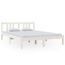 vidaXL Estructura de cama madera maciza blanca 140x200 cm