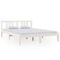 vidaXL Estructura de cama madera maciza blanca 140x200 cm vidaXL Estructura de cama madera maciza blanca 140x200 cm