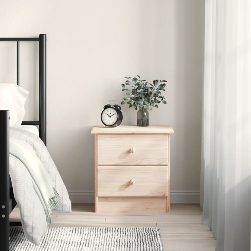 vidaXL Mesita de noche ALTA madera maciza de pino 43x35x40,5 cm vidaXL Mesita de noche ALTA madera maciza de pino 43x35x40,5 cm