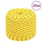 vidaXL Cuerda de barco polipropileno amarillo 10 mm 25 m