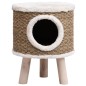 vidaXL Casa para gatos con patas de madera 41 cm hierba marina vidaXL Casa para gatos con patas de madera 41 cm hierba marina