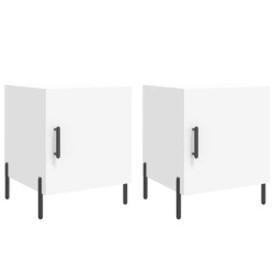 vidaXL Mesitas de noche 2 uds madera de ingeniería blanco 40x40x50 cm