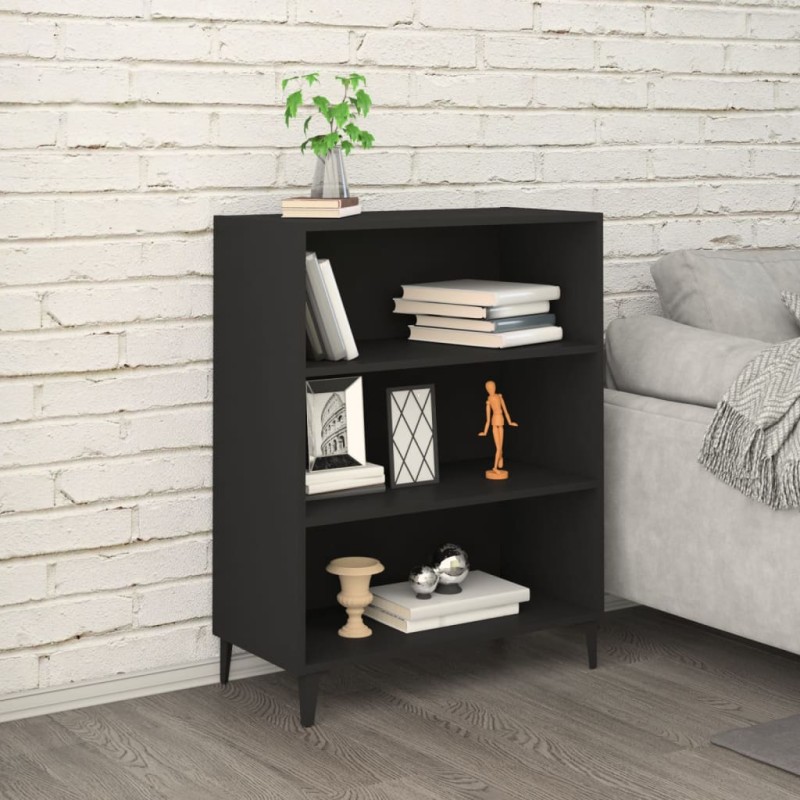 vidaXL Aparador de madera contrachapada negro 69,5x32,5x90 cm vidaXL Aparador de madera contrachapada negro 69,5x32,5x90 cm
