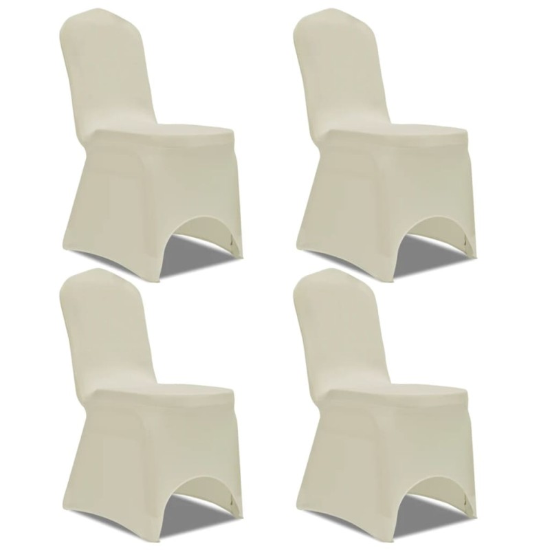 vidaXL Funda para silla elástica 4 unidades crema vidaXL Funda para silla elástica 4 unidades crema