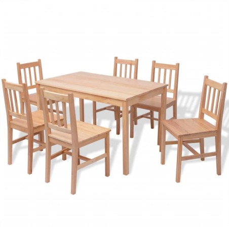 vidaXL Conjunto de comedor 7 piezas madera de pino