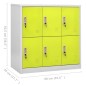 vidaXL Armario taquilla de acero gris claro y verde 90x45x92,5 cm