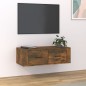 vidaXL Mueble de TV colgante madera roble ahumado 80x36x25 cm vidaXL Mueble de TV colgante madera roble ahumado 80x36x25 cm