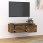 vidaXL Mueble de TV colgante madera roble ahumado 80x36x25 cm vidaXL Mueble de TV colgante madera roble ahumado 80x36x25 cm