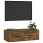 vidaXL Mueble de TV colgante madera roble ahumado 80x36x25 cm vidaXL Mueble de TV colgante madera roble ahumado 80x36x25 cm