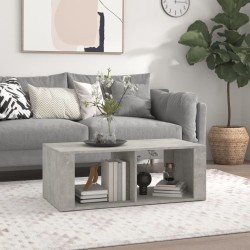 vidaXL Mesa de centro madera contrachapada gris hormigón 100x50x36 cm