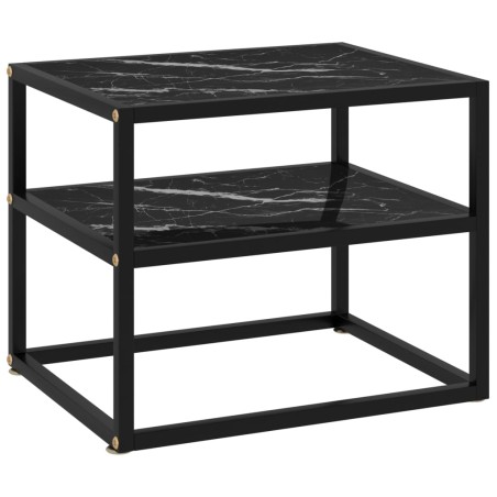 vidaXL Mesa de consola negro vidrio templado 50x40x40 cm