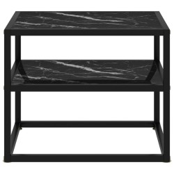 vidaXL Mesa de consola negro vidrio templado 50x40x40 cm