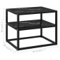 vidaXL Mesa de consola negro vidrio templado 50x40x40 cm vidaXL Mesa de consola negro vidrio templado 50x40x40 cm