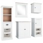 vidaXL Juego de muebles de baño 5 piezas madera maciza blanco vidaXL Juego de muebles de baño 5 piezas madera maciza blanco
