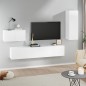 vidaXL Set de muebles para TV 4 piezas madera contrachapada blanco vidaXL Set de muebles para TV 4 piezas madera contrachapada blanco