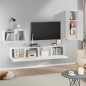 vidaXL Set de muebles para TV 4 piezas madera contrachapada blanco vidaXL Set de muebles para TV 4 piezas madera contrachapada blanco