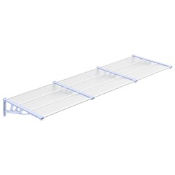 vidaXL Marquesina puerta policarbonato gris y transparente 297,5x90cm