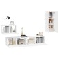 vidaXL Set de muebles para TV 4 piezas madera contrachapada blanco vidaXL Set de muebles para TV 4 piezas madera contrachapada blanco