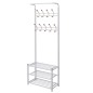 vidaXL Perchero de ropa con repisa para zapatos 68x32x182,5 cm blanco vidaXL Perchero de ropa con repisa para zapatos 68x32x182,5 cm blanco