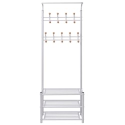 vidaXL Perchero de ropa con repisa para zapatos 68x32x182,5 cm blanco