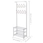 vidaXL Perchero de ropa con repisa para zapatos 68x32x182,5 cm blanco vidaXL Perchero de ropa con repisa para zapatos 68x32x182,5 cm blanco