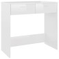 vidaXL Escritorio de madera contrachapada blanco brillo 80x40x75 cm vidaXL Escritorio de madera contrachapada blanco brillo 80x40x75 cm