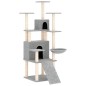 vidaXL Rascador para gatos con postes de sisal gris claro 154 cm