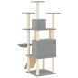 vidaXL Rascador para gatos con postes de sisal gris claro 154 cm