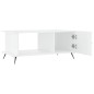 vidaXL Mesa de centro madera contrachapada blanco brillo 90x50x40 cm vidaXL Mesa de centro madera contrachapada blanco brillo 90x50x40 cm