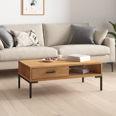 vidaXL Mesa de centro madera maciza de pino 90x50x35 cm