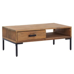 vidaXL Mesa de centro madera maciza de pino 90x50x35 cm