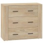 vidaXL Aparador madera contrachapada color roble Sonoma 80x33x70 cm vidaXL Aparador madera contrachapada color roble Sonoma 80x33x70 cm
