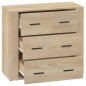 vidaXL Aparador madera contrachapada color roble Sonoma 80x33x70 cm vidaXL Aparador madera contrachapada color roble Sonoma 80x33x70 cm