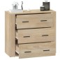 vidaXL Aparador madera contrachapada color roble Sonoma 80x33x70 cm vidaXL Aparador madera contrachapada color roble Sonoma 80x33x70 cm