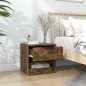 vidaXL Mesitas de noche 2 uds madera contrachapada color roble ahumado vidaXL Mesitas de noche 2 uds madera contrachapada color roble ahumado