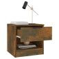 vidaXL Mesitas de noche 2 uds madera contrachapada color roble ahumado vidaXL Mesitas de noche 2 uds madera contrachapada color roble ahumado