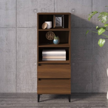 vidaXL Aparador alto madera contrachapada roble marrón 40x36x110 cm
