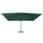 vidaXL Sombrilla voladiza luces LED y poste aluminio verde 400x300 cm vidaXL Sombrilla voladiza luces LED y poste aluminio verde 400x300 cm
