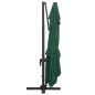 vidaXL Sombrilla voladiza luces LED y poste aluminio verde 400x300 cm vidaXL Sombrilla voladiza luces LED y poste aluminio verde 400x300 cm