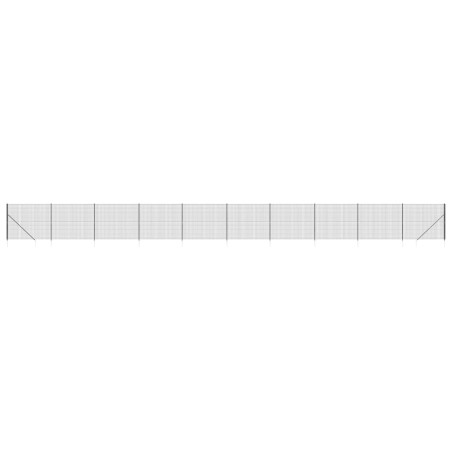 vidaXL Cerca de alambre con pinchos de anclaje gris antracita 1,6x25 m