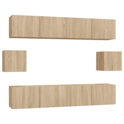 vidaXL Set de muebles para TV 6 pzas madera contrachapada roble sonoma