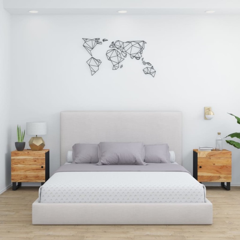 vidaXL Mesitas de noche 2 uds madera maciza de acacia 40x33x46 cm vidaXL Mesitas de noche 2 uds madera maciza de acacia 40x33x46 cm