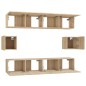 vidaXL Set de muebles para TV 6 pzas madera contrachapada roble sonoma vidaXL Set de muebles para TV 6 pzas madera contrachapada roble sonoma