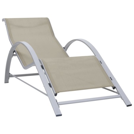 vidaXL Tumbona textilene y aluminio color crema
