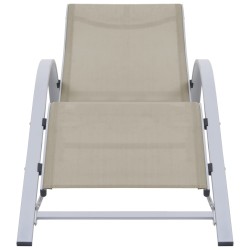 vidaXL Tumbona textilene y aluminio color crema
