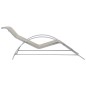 vidaXL Tumbona textilene y aluminio color crema vidaXL Tumbona textilene y aluminio color crema
