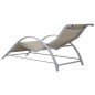 vidaXL Tumbona textilene y aluminio color crema vidaXL Tumbona textilene y aluminio color crema