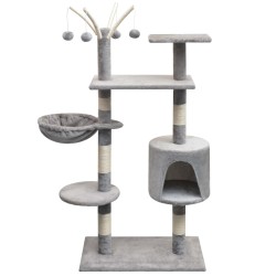 vidaXL Rascador para gatos con poste rascador de sisal 125 cm gris